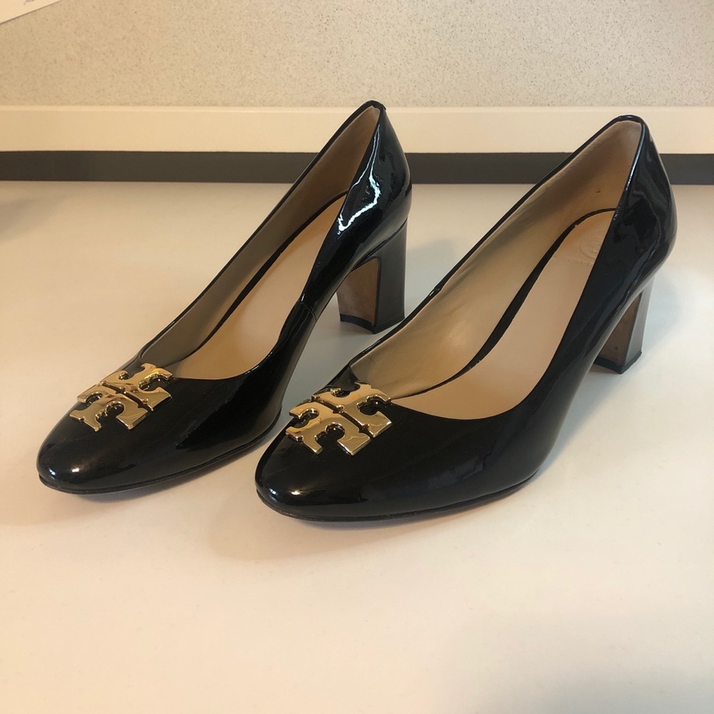 Tory Burch Patent Leather Logo Heels